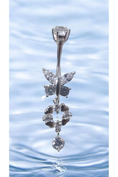 Begonia Accessories 316L Surgical Steel Stainless Tarnish Free Fashion Zircon Stone Navel Piercing