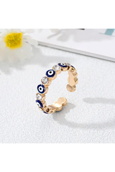 Medite Evil Eye Bead Adjustable Ring