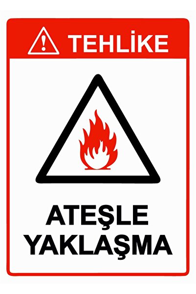 ZiPrinter لافتة تحذيرية من الخطر واللهب مصنوعة من مادة PVC مقاس A3 30×42 سم