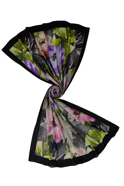 mim eşarp Emproyal Organic Cotton Flower Pattern Shawl 75X190 cm