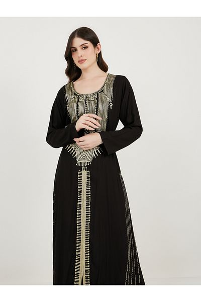 Maxim Creation By Styli Scoop Neck Rayon Kaftan with Aariwork