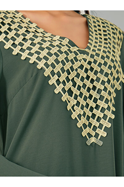 Take Two By Styli Embroidered Flare Sleeve Jalabiya Dress