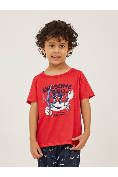 Styli Printed Short Sleeve T-Shirt and Jogger Pyjama Set