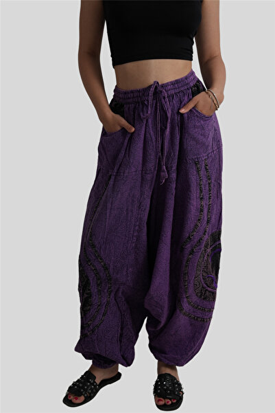 Miss Boheme Mor Renk Unisex Bohem Nepal Şalvar