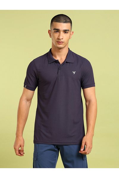 Technosport By Styli تي شيرت بولو سادة بقصّة Slim Fit بمقاس كبير