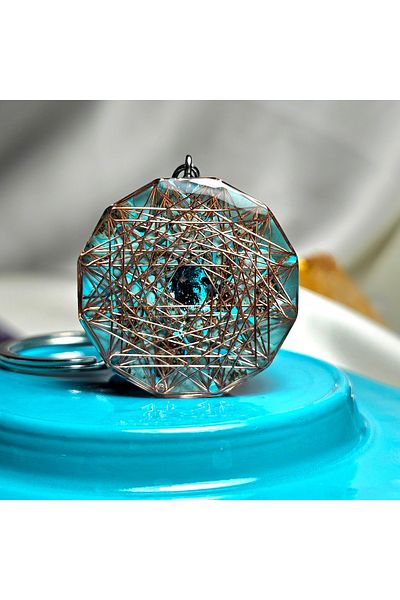 Singincraft Copper Mandala - Turquoise Orgonite Keychain - (Handmade Design Products)