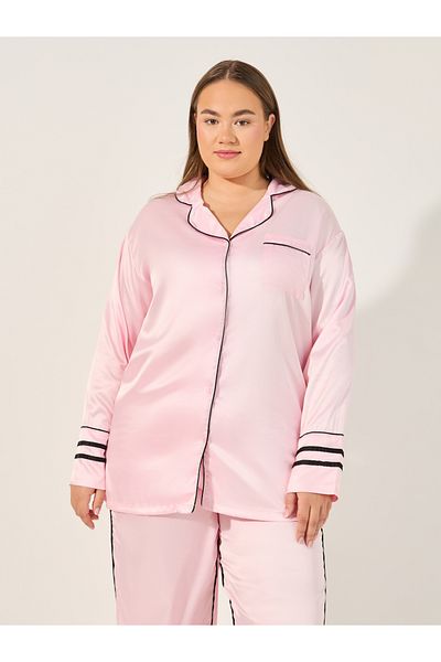 Styli PIPED STRIPE DETAIL LONGLINE SHIRT and PJ SET