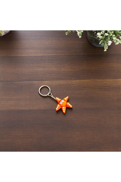 krh 3d print Cute Orange Starfish Keychain