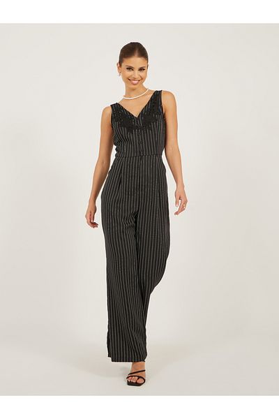 Styli Striped Sleeveless Wide Leg Jumpsuit