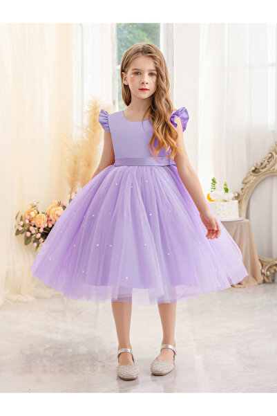 Take Two By Styli Ruffled Mesh Round Neck Fit and Flare Dress