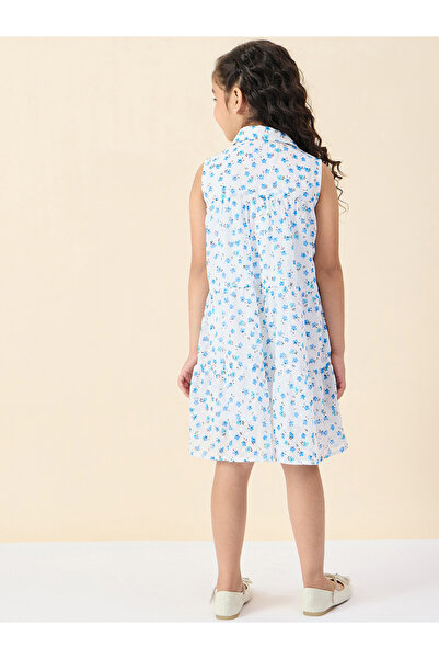 Stylo Bug By Styli Floral Print Collared Sleeveless Tiered Dress
