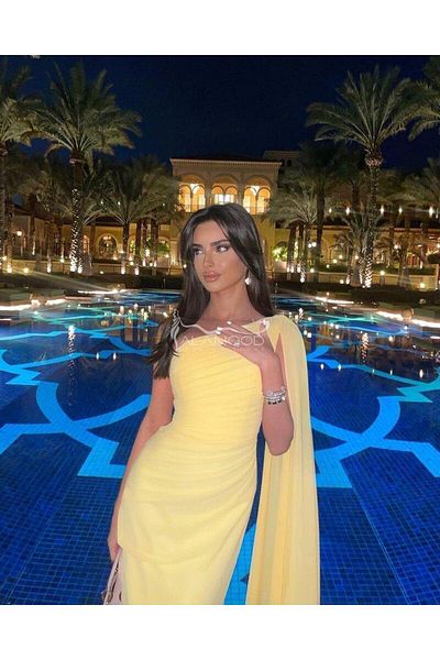 ALANOOD FASHION فستان ليموني جذاب ناعم وانيق