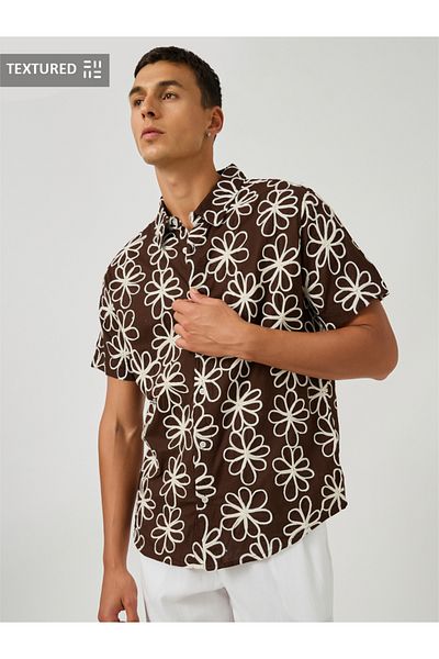 Styli Embroidered Short Sleeve Regular Fit Shirt