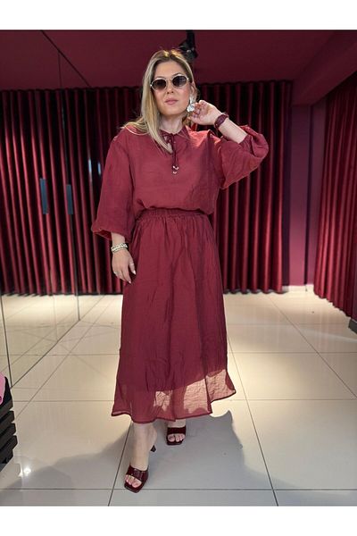 EFİL Collar Lace-Up Blouse Set