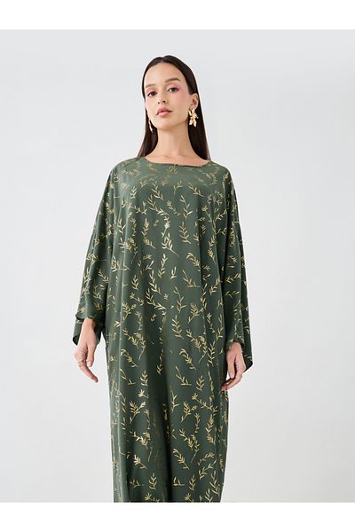 Styli Foil Printed Batwing Sleeve Kaftan