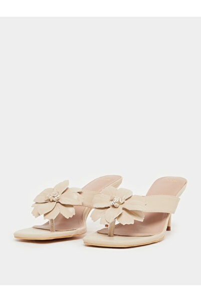 Styli Flower Corsage Slip On Sandals