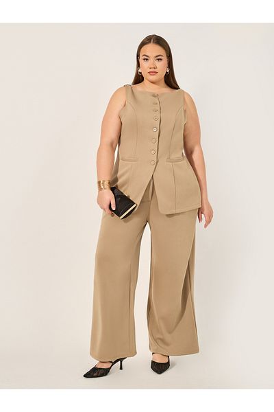 Styli Solid Wide leg tailored trouser