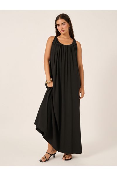 Styli Plain Sleeveless A-Line Maxi Dress