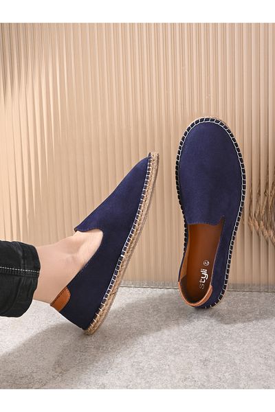 Styli Contrast Stitch Detail Slip On Espadrilles
