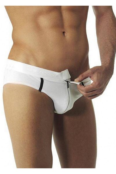 NazikEndam Dore Anse Men's Modal Zipper Detailed Panties Slip 1269
