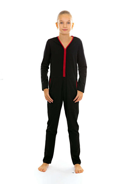 dendy Dívčí overal pyžamový dlouhý Black 74/128