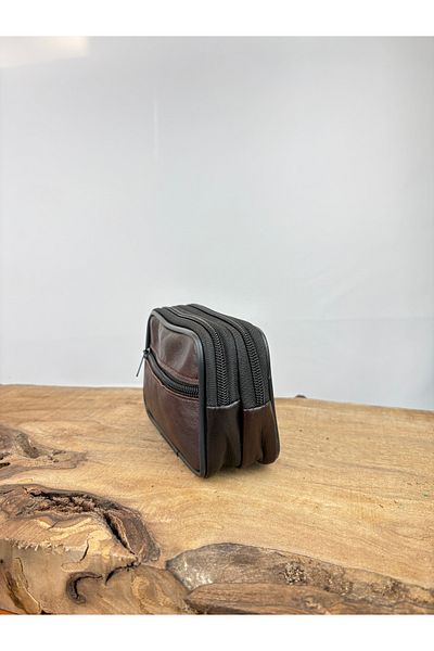 özdemirler deri Large Size 3-Eye Leather Belt Holder, Genuine Leather Belt Wallet, Coin Purse, Belt Bag