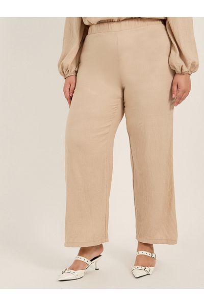 Styli Plus Size Textured Wide Leg Trousers
