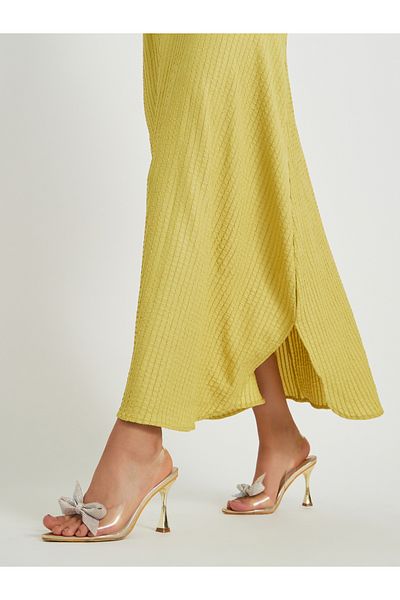 Styli Transparent Bow Accent Back Strap Sandals