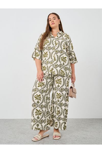 Styli Plus Size Oversized Shirt and Pants Co-Ords