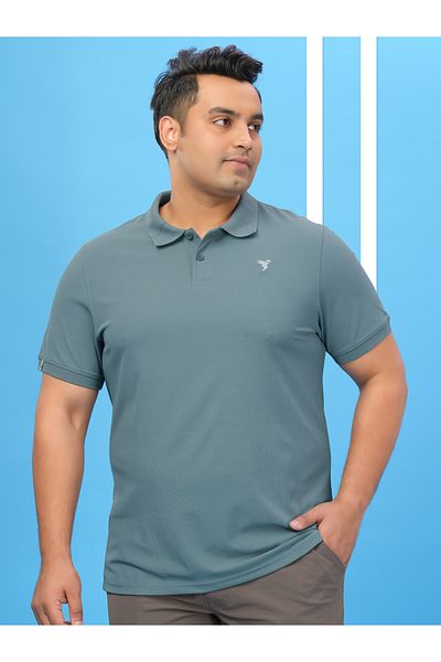 Technosport By Styli Plus Size Solid Slim Fit Polo T-Shirt