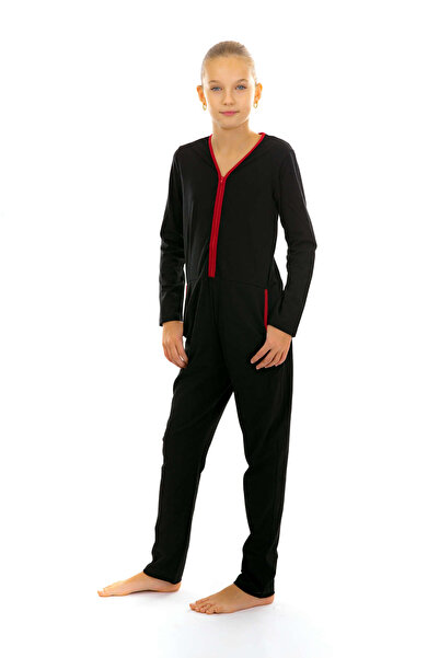 dendy Dívčí overal pyžamový dlouhý Black 74/128