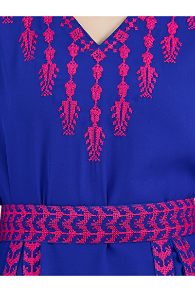 Maxim Creation By Styli Georgette Kaftan with Cross-Stitch Threadwork