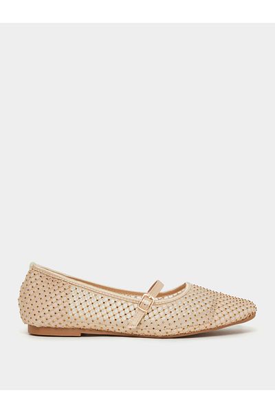 Styli Textured Woven Pointed Toe Shoes