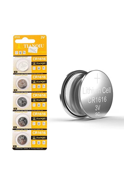 TIANQIU بطاريات ليثيوم CR1616 3 فولت - 5 قطع