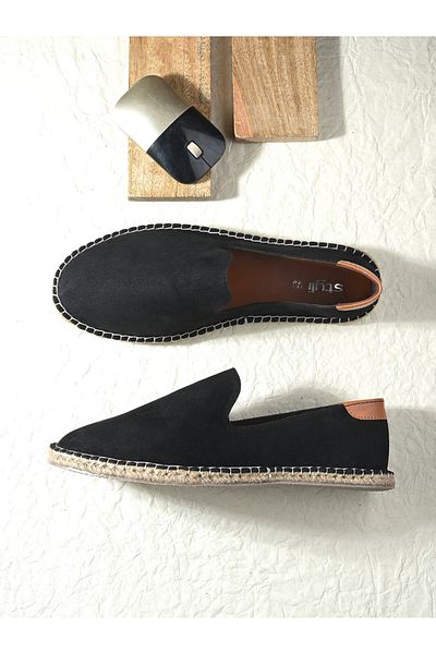 Styli Contrast Stitch Detail Slip On Espadrilles