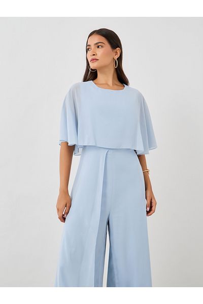 Styli Cape Sleeve Round Neck Jumpsuit