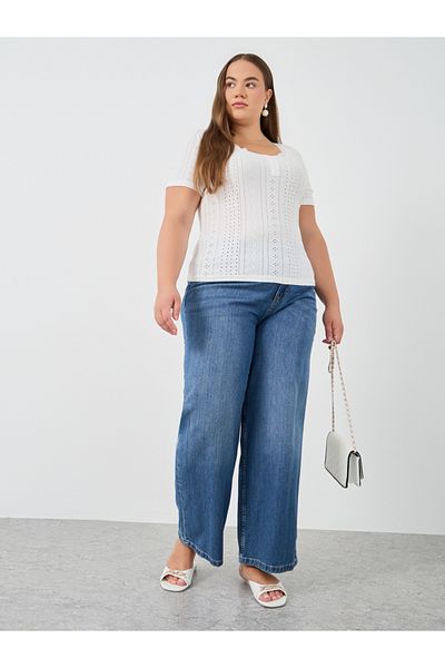 Styli Plus Size Embroidered Short Sleeve T-Shirt