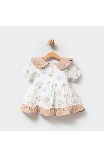 FLORA bebe yaka müslin elbise