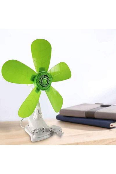 SIKS Ventilator portabil de birou sau de podea cu 1 viteză, prindere prin clipsare, reglabil, priză, silențios