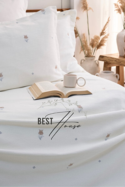 best house decor Nakışlı Tulip Tek Kişilik Yatak Örtüsü