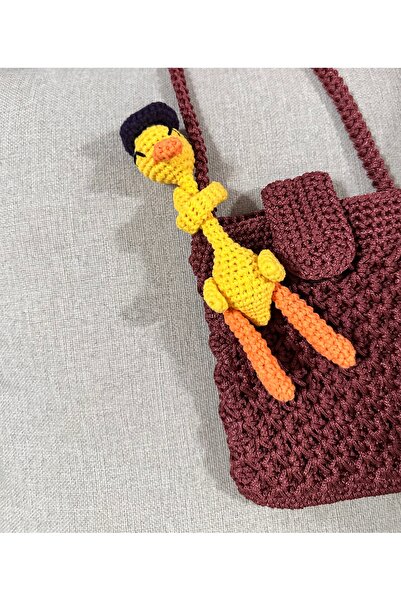 COMPAXE Amigurumi Çanta süsü Şapkalı Ördek