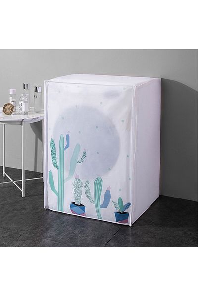 BOEM Washing machine cover, PEVA, water resistant, 60x56x83cm, cactus pattern, green/white