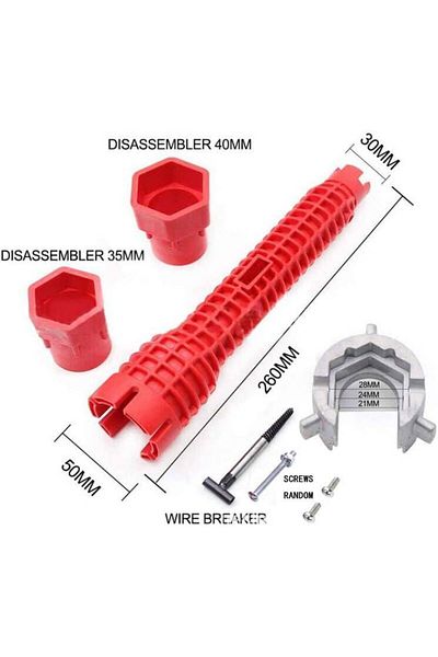 BOEM Multifunctional wrench for plumbing, Red