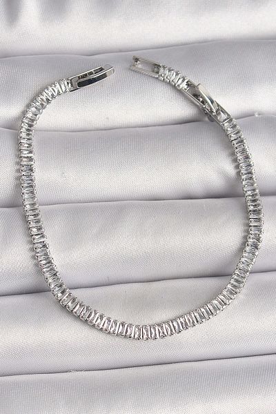 Avantaj Kapıda ®   Brass Silver Color Zircon Stone Waterway Model Women's Bracelet