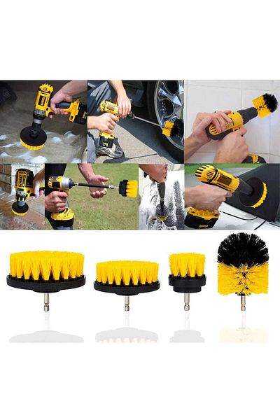 BOEM Set of 4 cleaning brushes for drills of different sizes