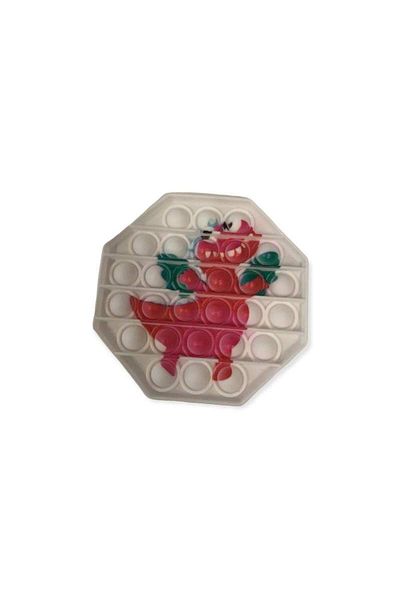 SIKS ® jucărie senzorială Pop-It cu bule de silicon, antistres, formă octogonală, model cu dragon