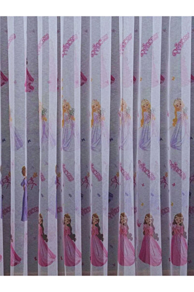 YS PERDE TASARIM Brillant Bamboo Princess Baby-Child Room Princess Color Model Modern Tulle Curtain 1/3 Frequently Pleated