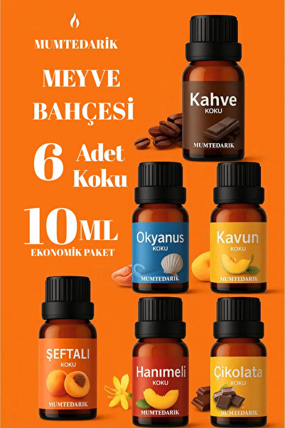 MUMTEDARİK MEYVE BAHÇESİ 6'LI MUM ESANS KOKU DENEME SETİ