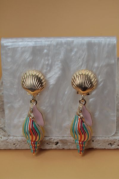 Luvix Design Colorful Mussel Form Earrings