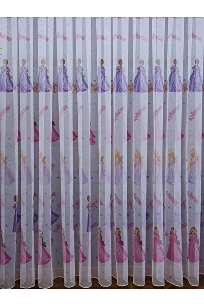 YS PERDE TASARIM Brillant Bamboo Princess Baby-Child Room Princess Color Model Modern Tulle Curtain 1/3 Frequently Pleated